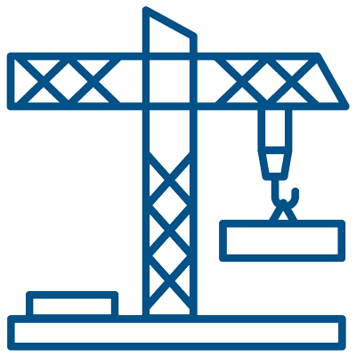 Crane on a construction site icon