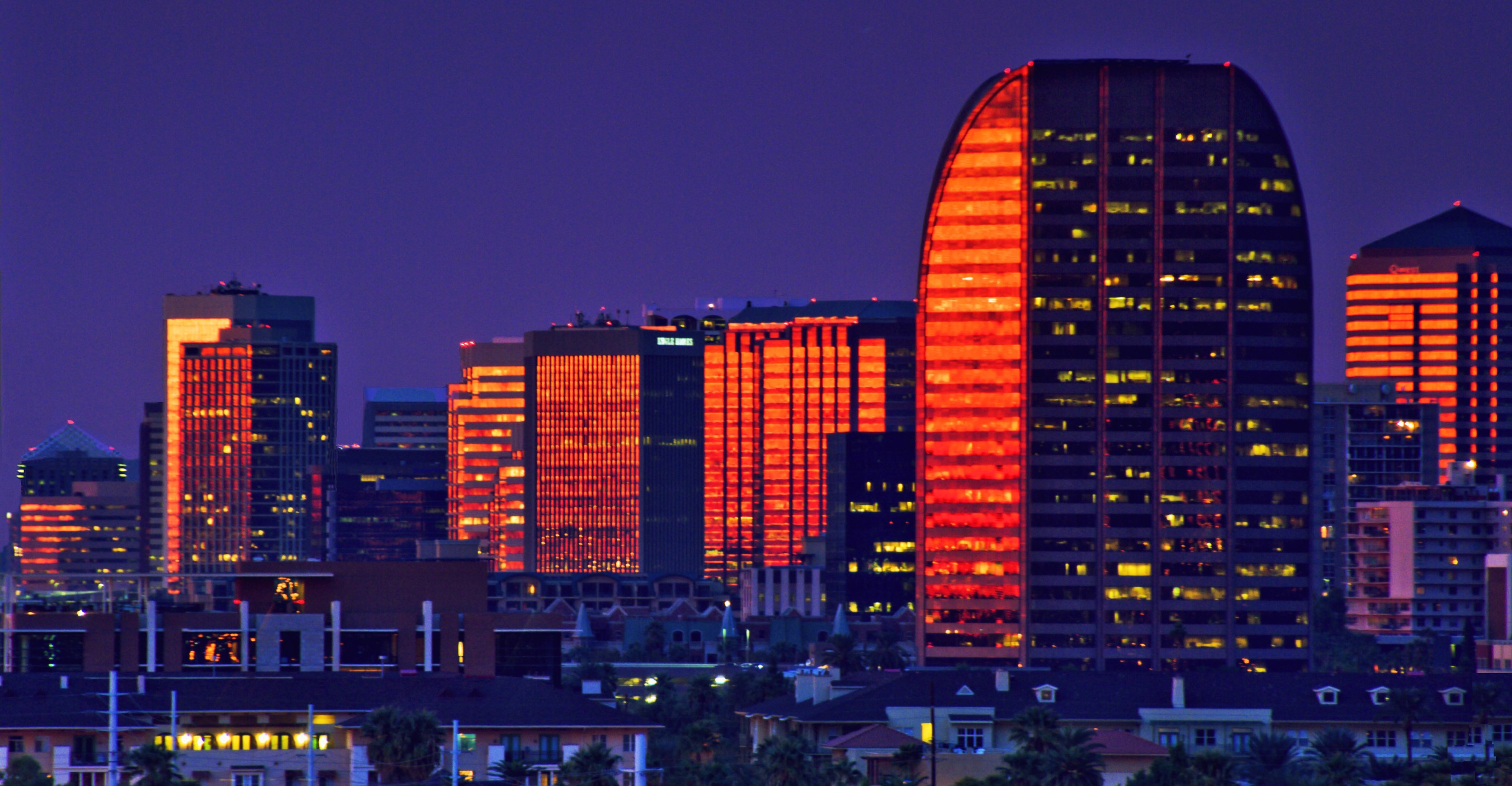 Photo of midtown Phoenix at sunset