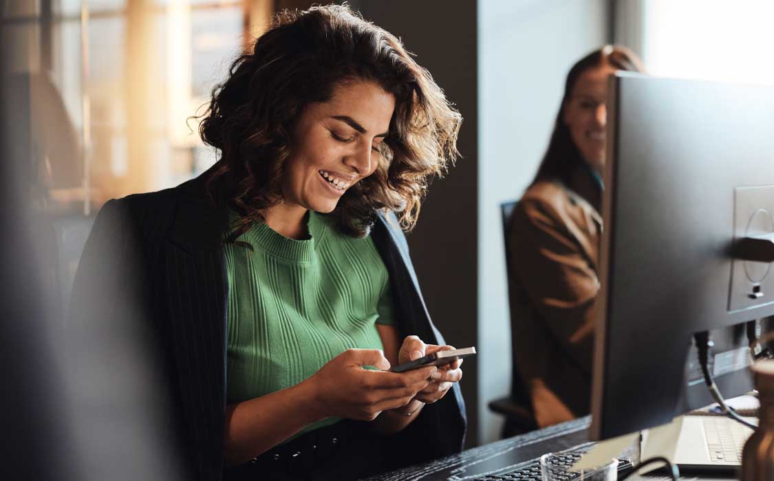 An entrepreneur opening an online bank account