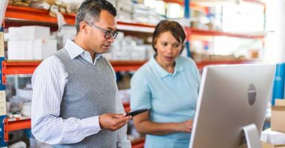 Small Business Owners researching available small business loans