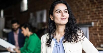 A small business owner with a new small business loan