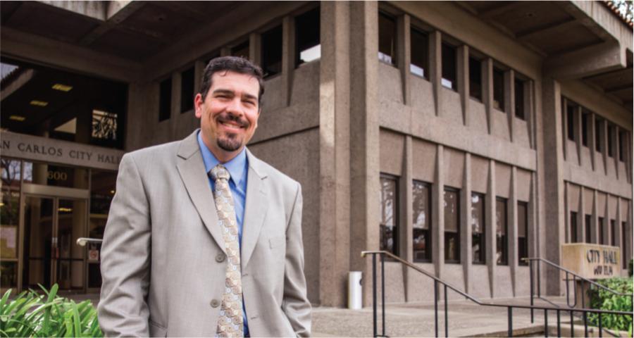 Photo of Jeff Maltbie Standing Outside San Carlos City Hall