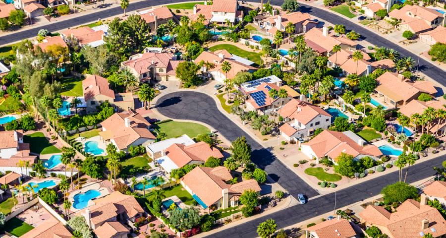 A residential neighborhood in Scottsdale, Arizona