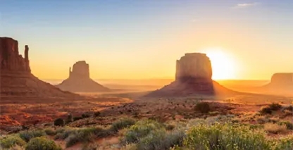 View of Monument Valley at sunset