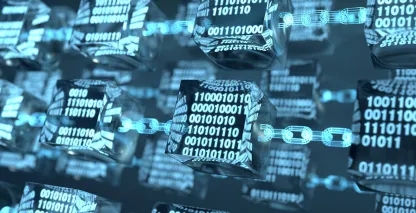 Abstract technology image representing blockchain