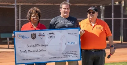 Bank of Nevada Presents Bolden Little League with a $20,000 check
