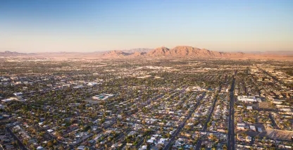 Overhead view of suburban community in Nevada