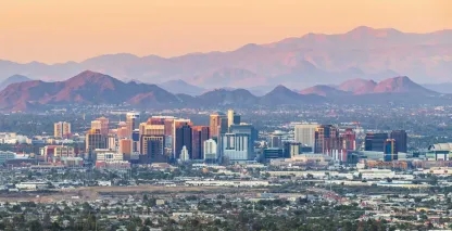 Downtown Phoenix, Arizona at sunset