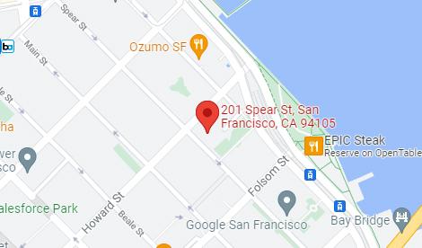 Map of Bridge Bank's San Francisco Spear St Loan Production Office