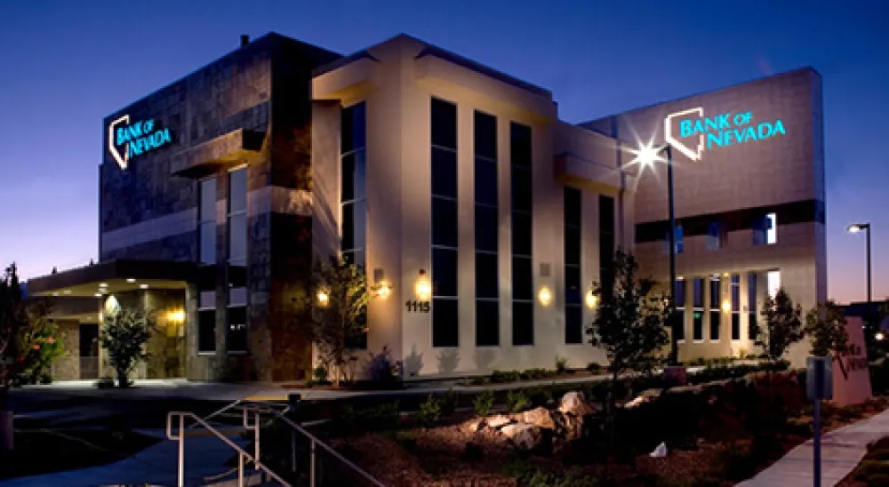View of the Hualapai branch from the parking lot at night