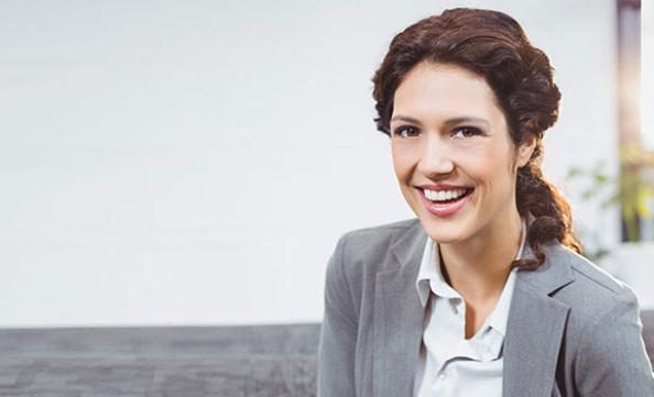 Businesswoman smiling at the camera